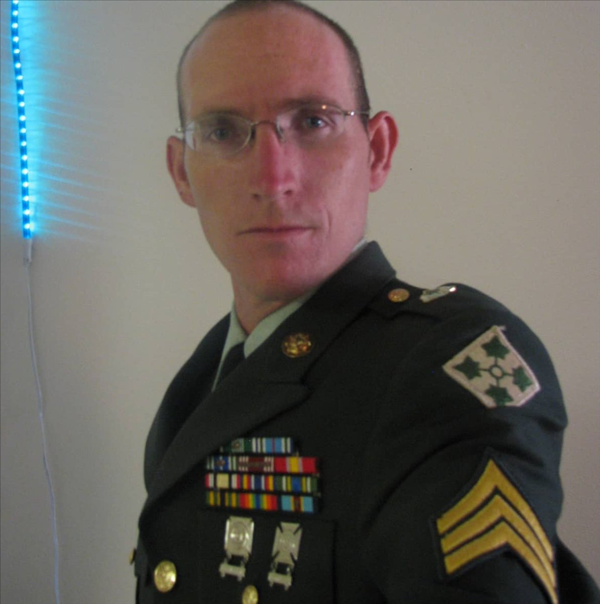 Christopher Chaos in U.S. Army dress uniform